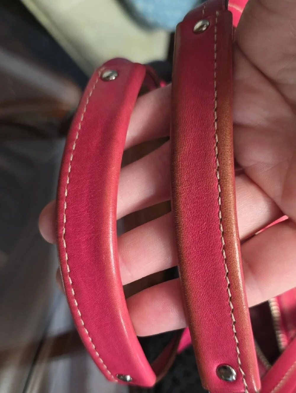 Coach Pink and White Signature Stripe Doctor Bag